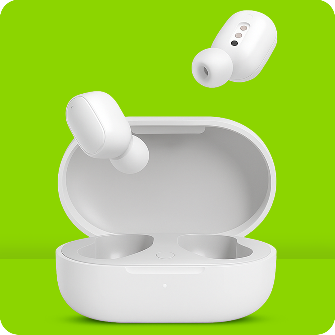 Fone de Ouvido Bluetooth 5.0 Sem Fio Branco sem Visor LED - Com Borracha