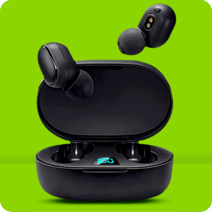 Fone de Ouvido Bluetooth 5.0 Sem Fio Preto com Visor LED - Com Borracha