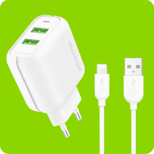 Carregador Turbo para IPHONE (Lightning) com 2 Entradas USB 5.1 - H'maston