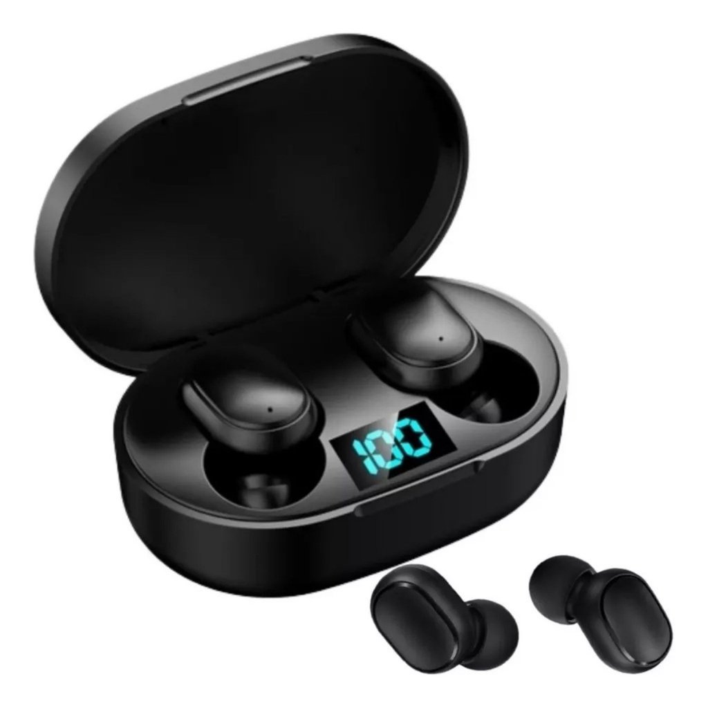 Fone de Ouvido Bluetooth 5.0 Sem Fio Preto com Visor LED - Com Borracha - Imagem 4